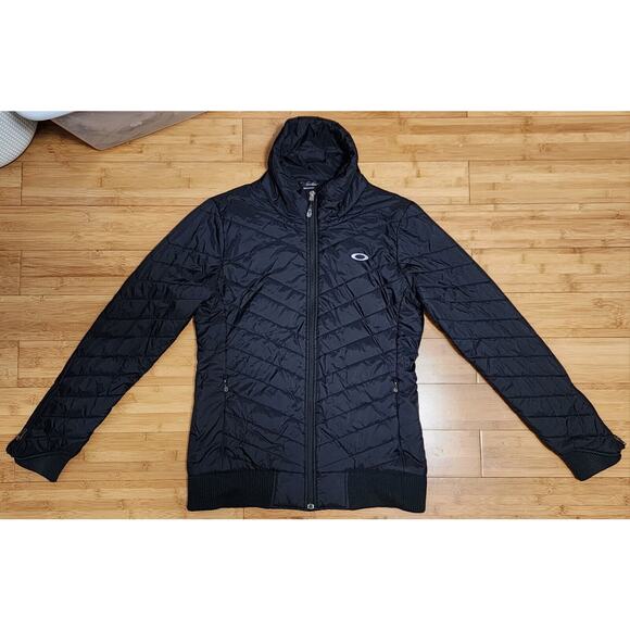 Oakley Quilted Jacket Women's Sz Large Black Insulated Puffer Full Zip Ski Coat - Picture 2 of 10